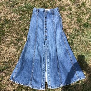Free People long denim skirt